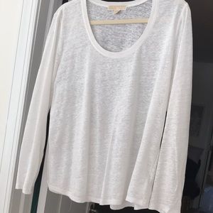 Michael Kors long sleeve linen T-shirt